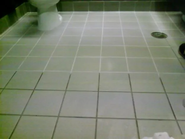 Before and after of tile grout