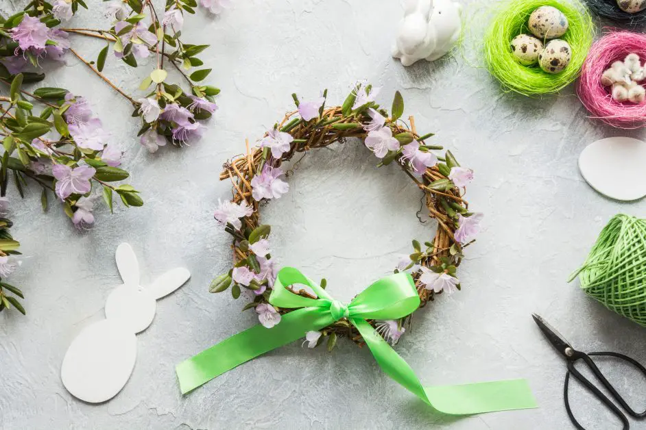 spring wreath with flowers