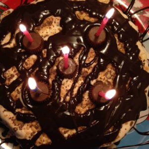 Reeses Brownie Toffee Ice Cream Cake