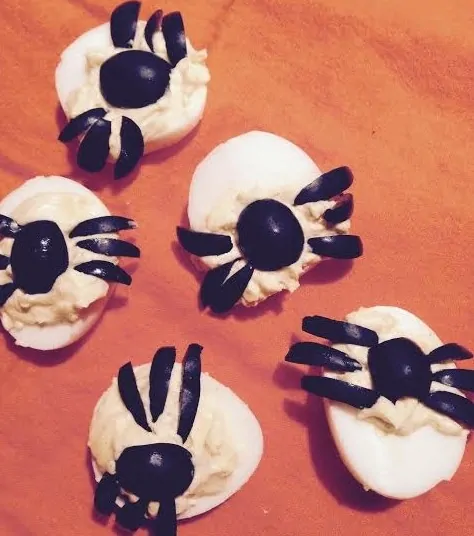 Halloween Deviled Spider Eggs