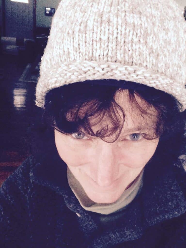Wool hat from repurposed sweater