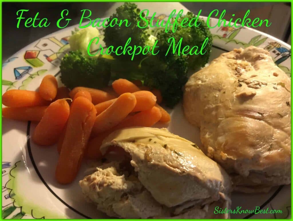 Feta and Bacon Stuffed Chicken Breast Crockpot Meal