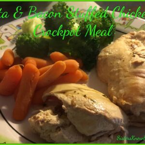 Feta and Bacon Stuffed Chicken Breast Crockpot Meal