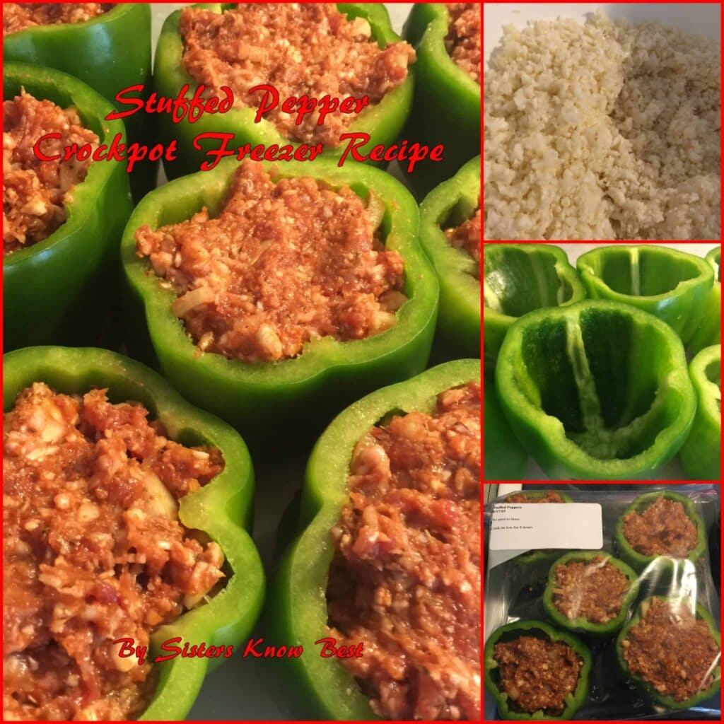 Stuffed Pepper Crockpot Freezer meal