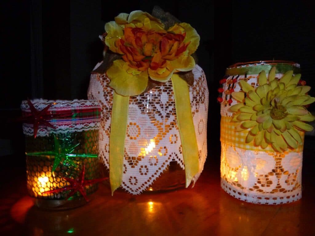 Lit Candle Jars