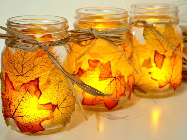 Fall Mason Jar Candle Craft