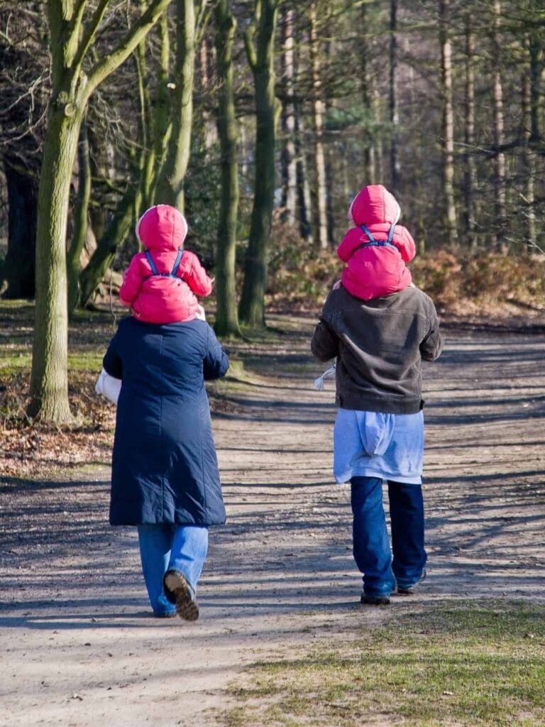 family walking