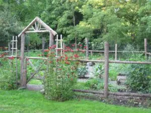 Fence with gate and arbor