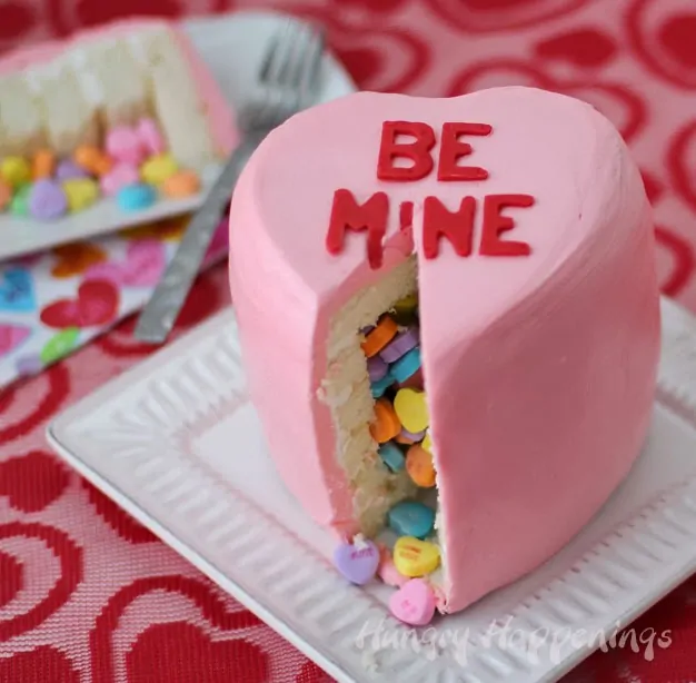 DIY Conversation Heart Cake by Hungry Happenings