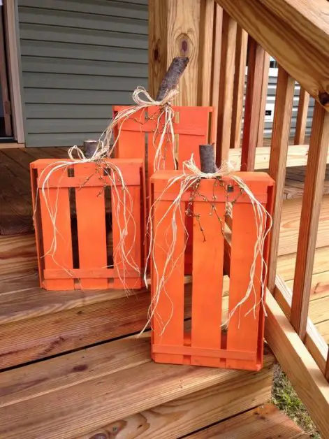 DIY Wood Crate Pumpkins