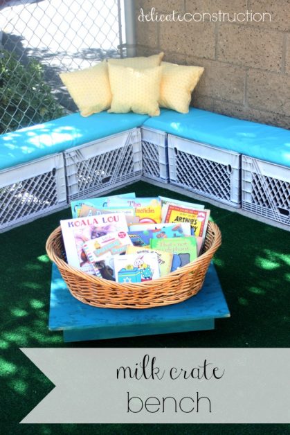 DIY Milk Crate Bench