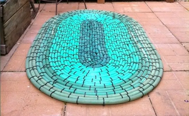 Rug made from old hoses