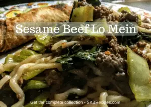 Sesame Beef Lo Mein by SKBrecipes.com