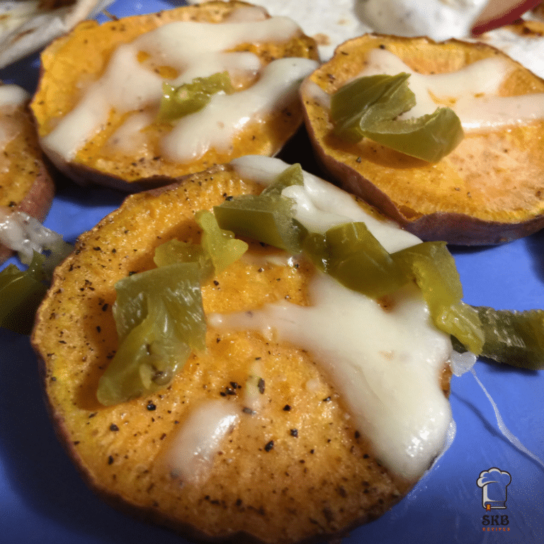Cheesy Sweet Potato with Pickled Jalapeno