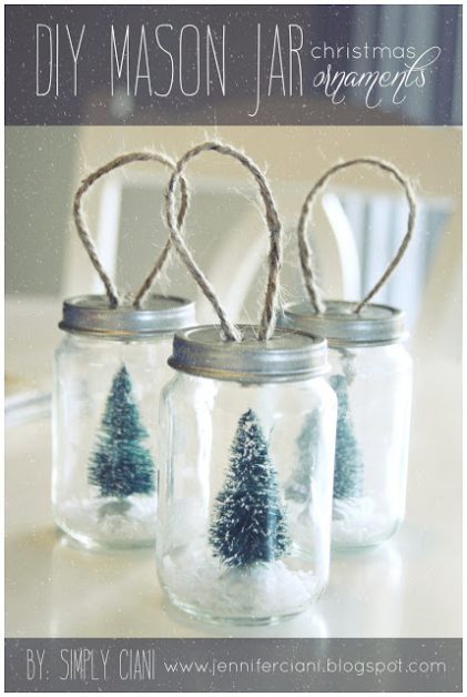 Mason Jar DIY Christmas ornaments