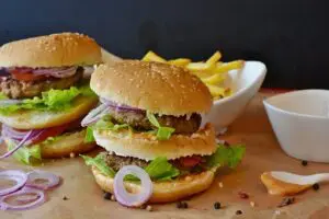 Father's Day menu lunch - double cheeseburgers