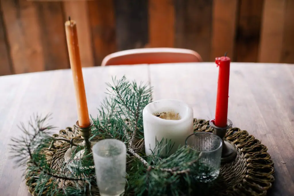 Christmas candle centerpiece