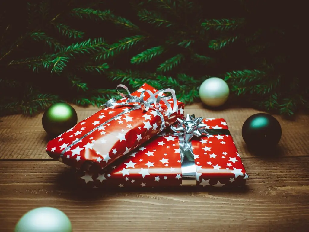 Christmas presents and Christmas ornaments