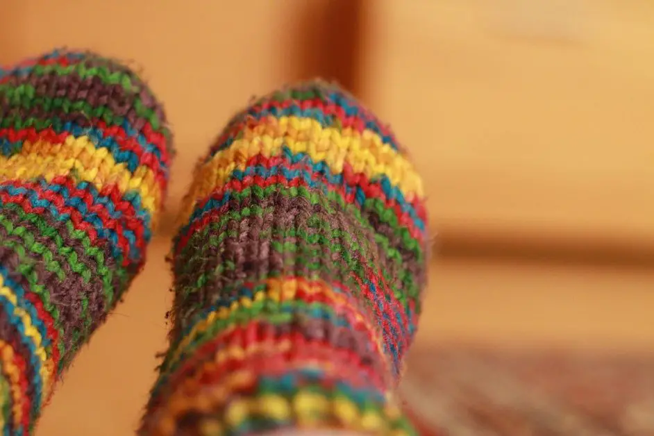 wool socks for a DIY draft no sew project