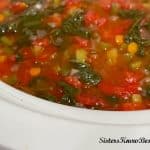 weight watchers vegetable soup in white bowl