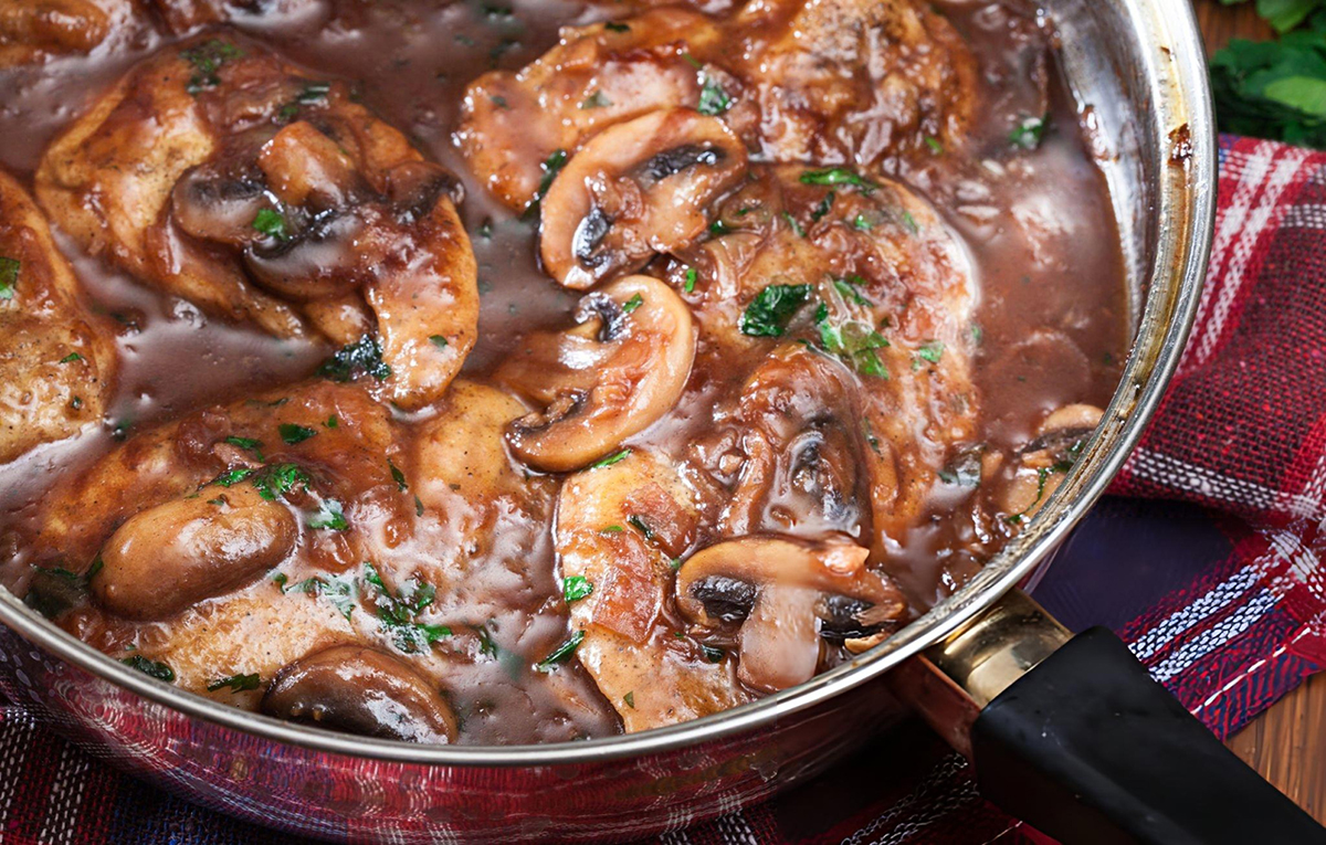 Mushroom and sauce for chicken marsala