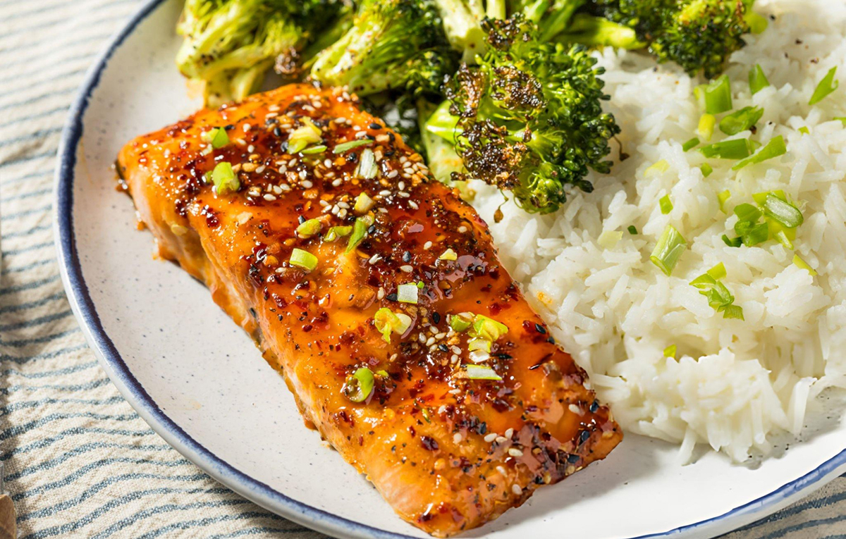 Maple Dijon Glazed Salmon