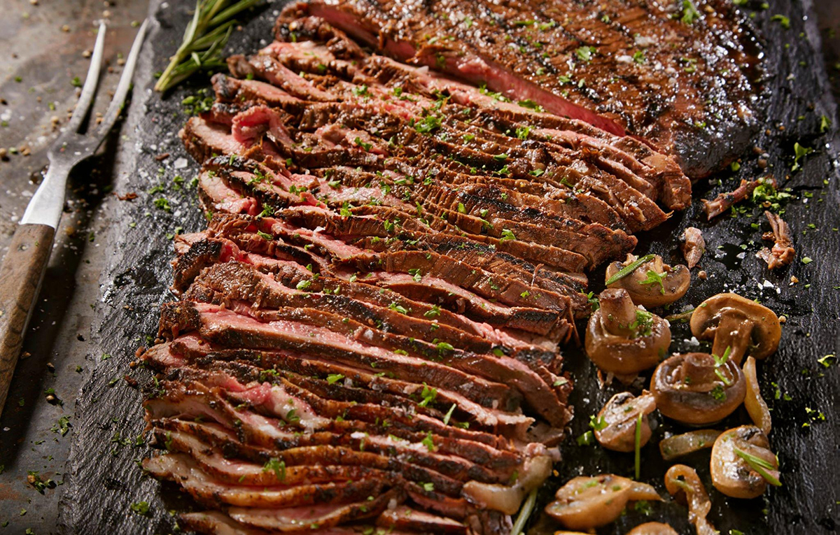 flank steak with chimichurri sauce