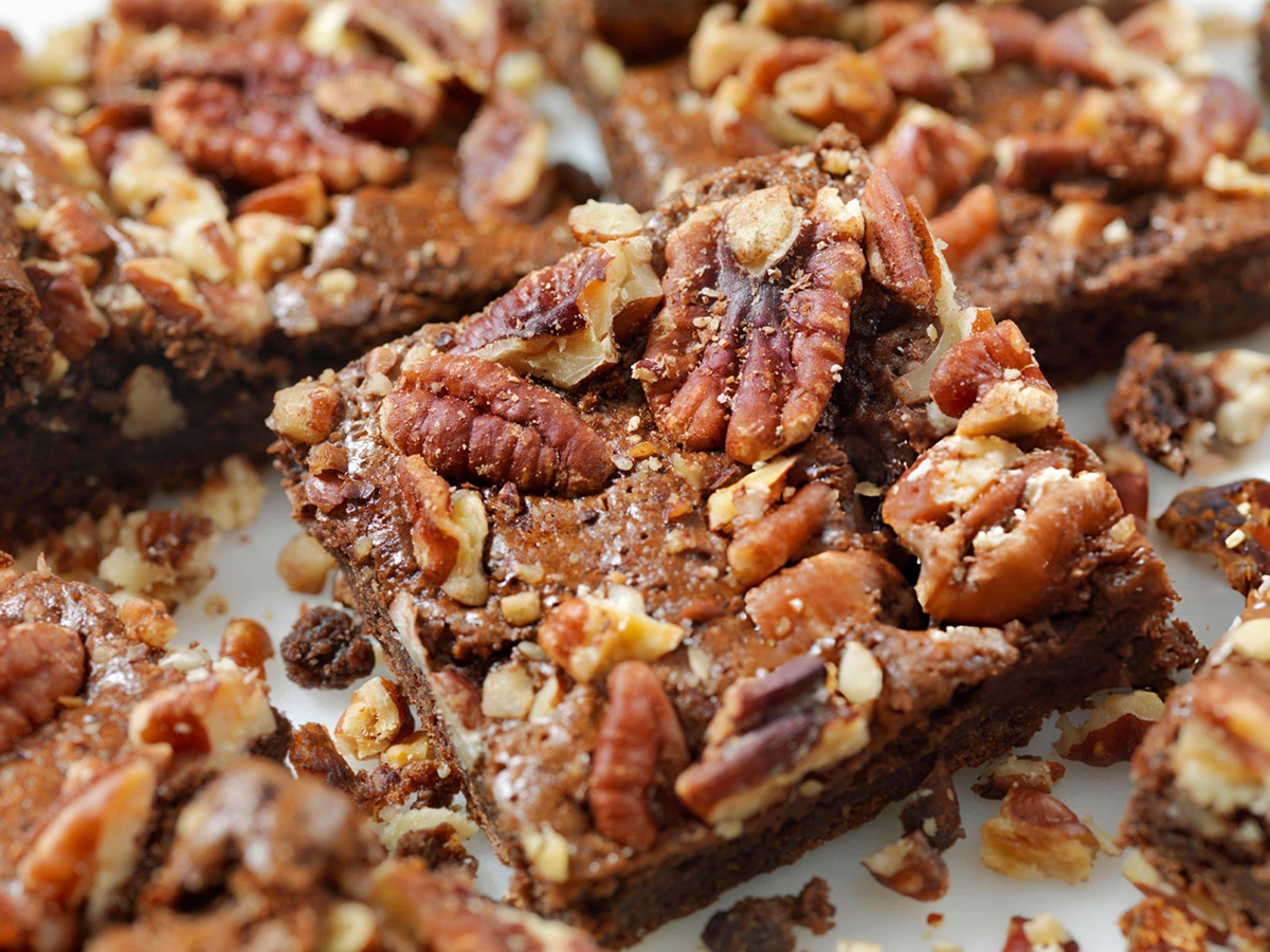 Gluten Free, Low Carbohydrate, Fudge Brownies with Sea Salted Pecans