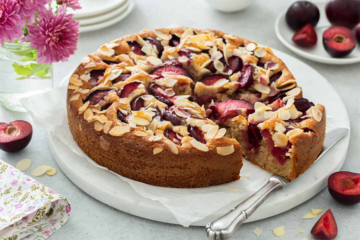 Plum Almond Coffee Cake
